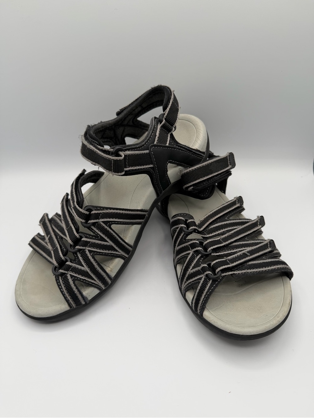 Women's Black Strappy Outdoor Comfort Sandals